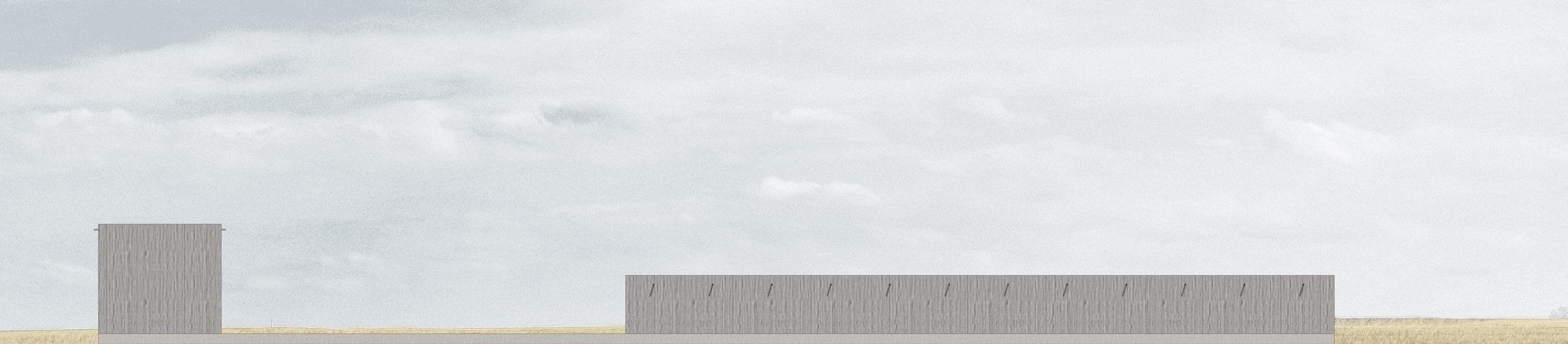 Schaulager und Archiv — elevation in the landscape