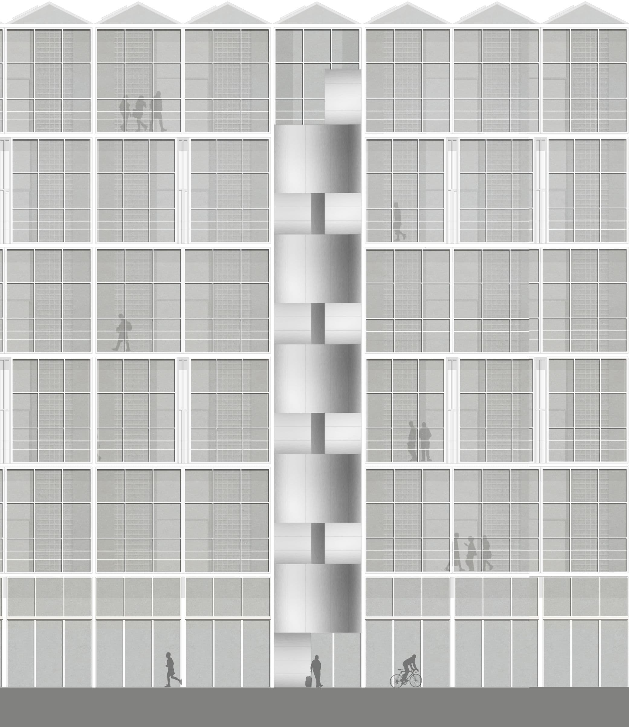 The Modern Villa — facade elevation, 1:100