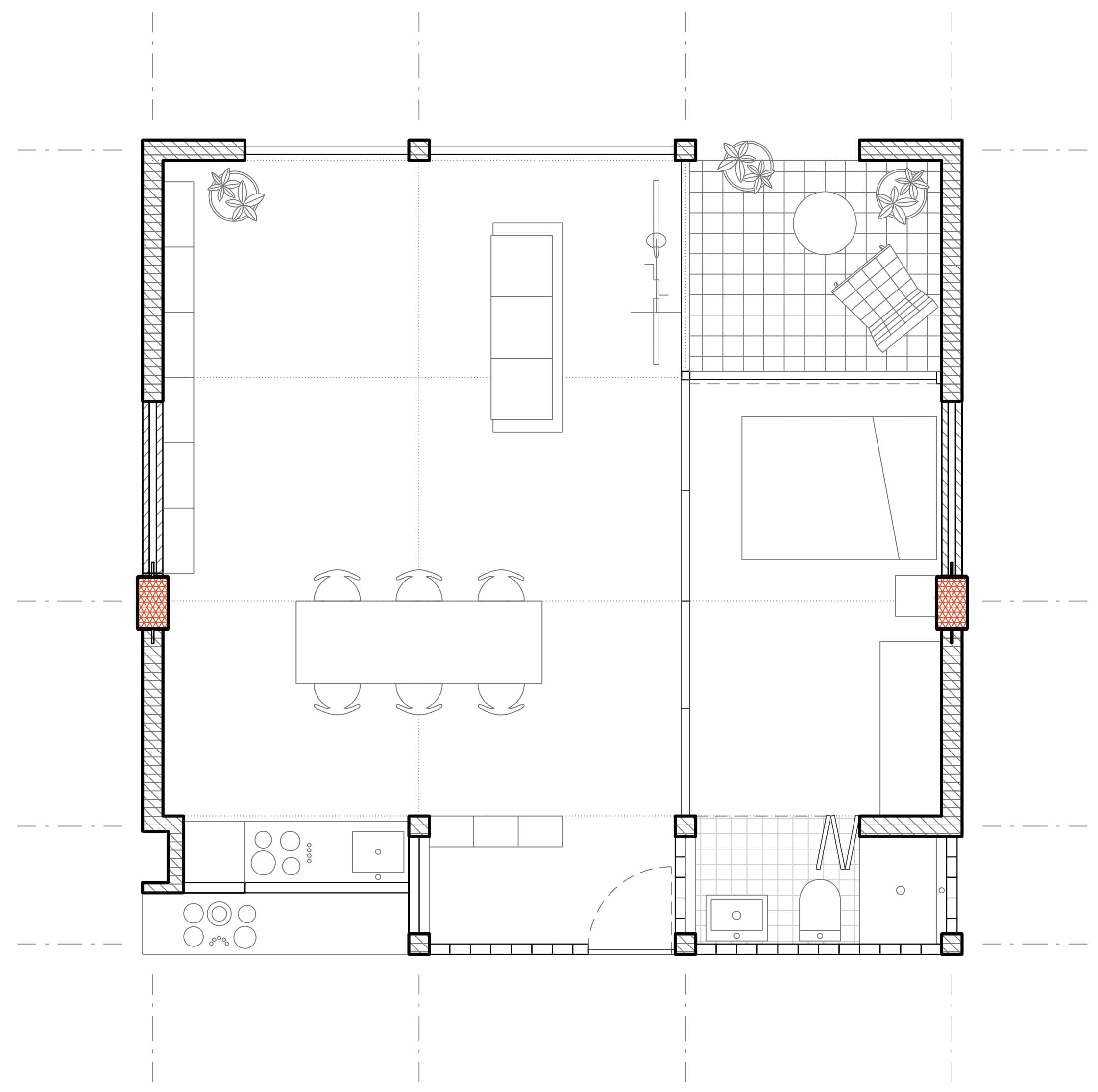 The Modern Villa — unit plan, elderly couple