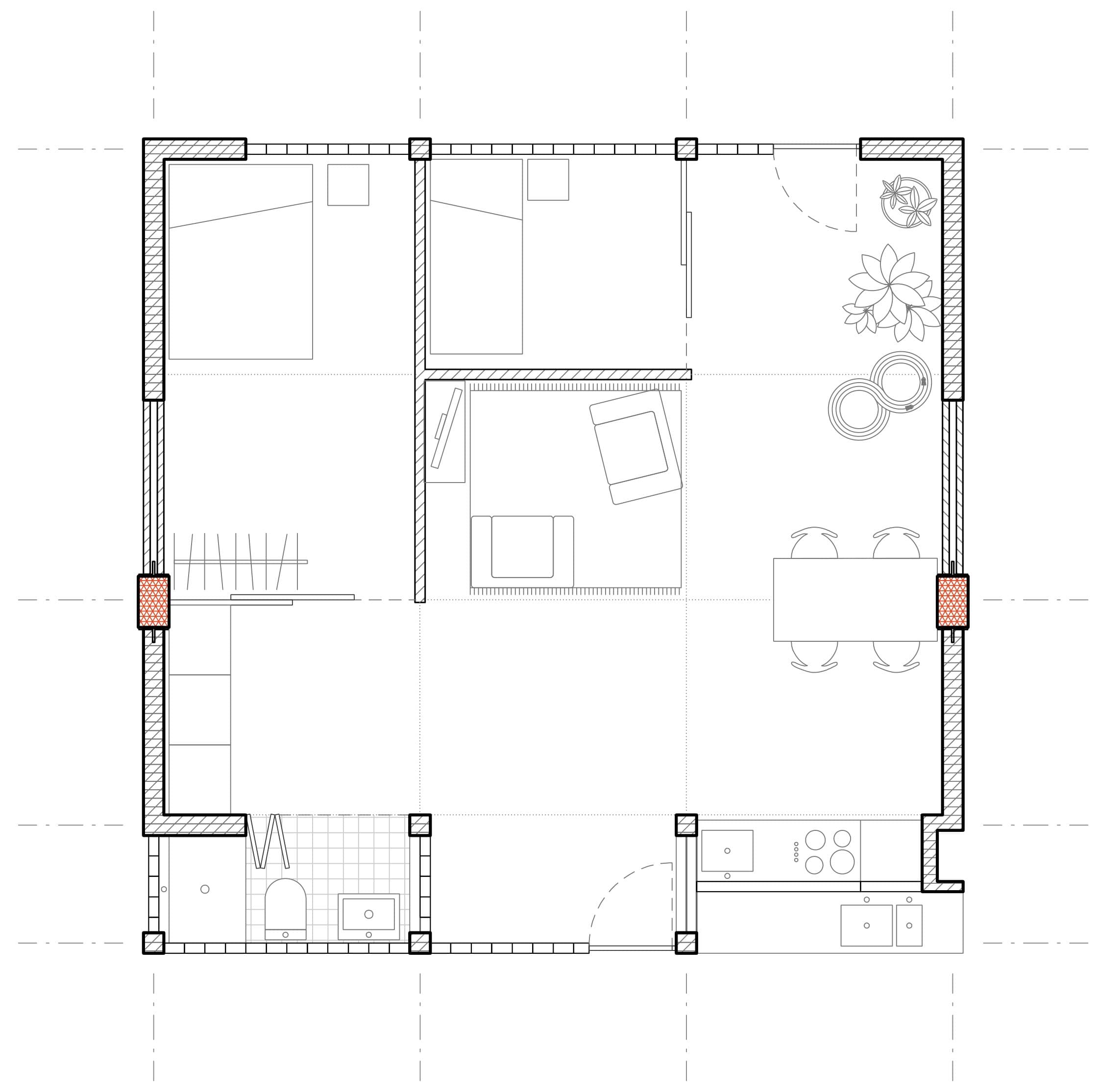 The Modern Villa — unit plan, the single parent