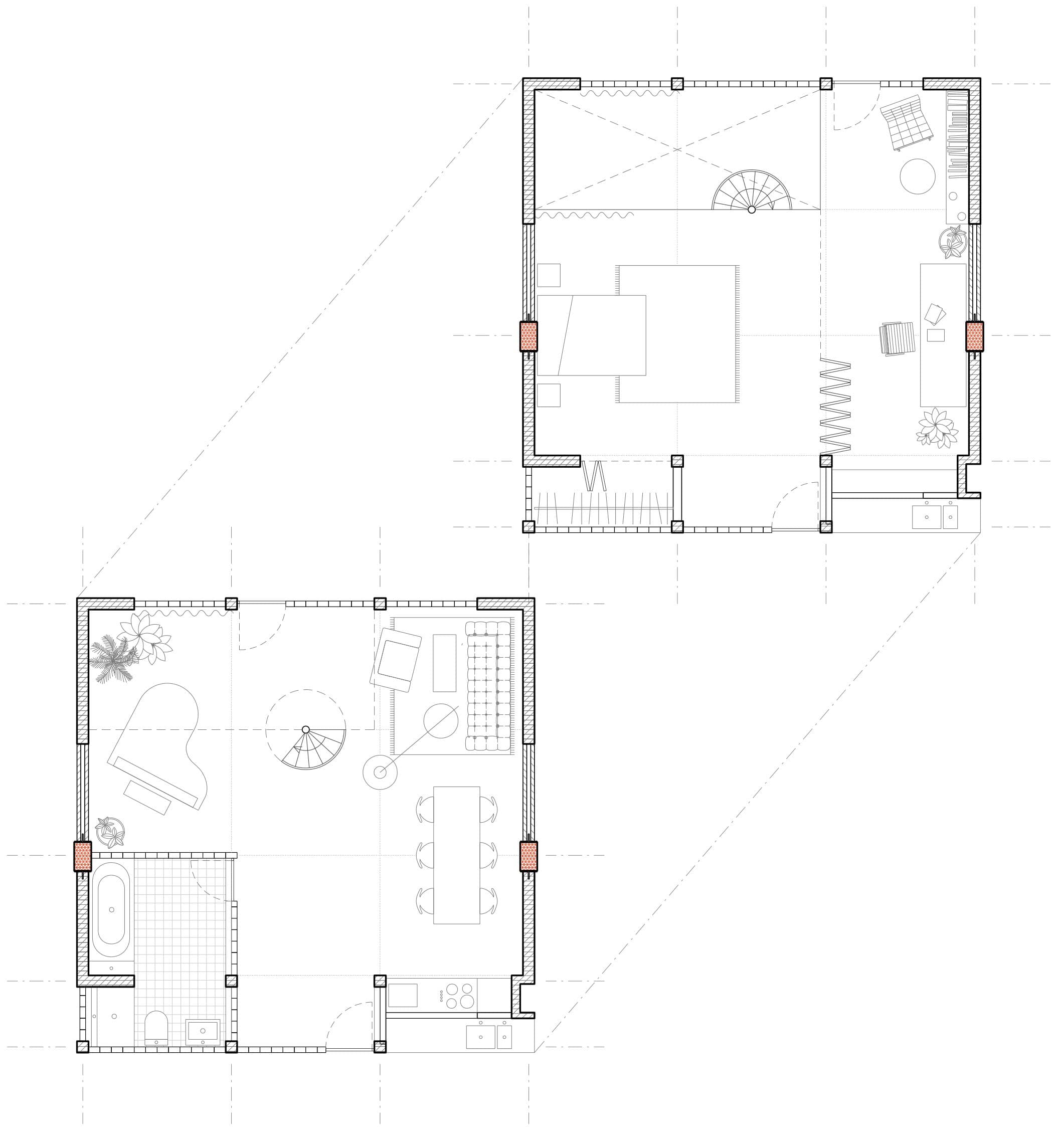 The Modern Villa — unit plan, the duplex