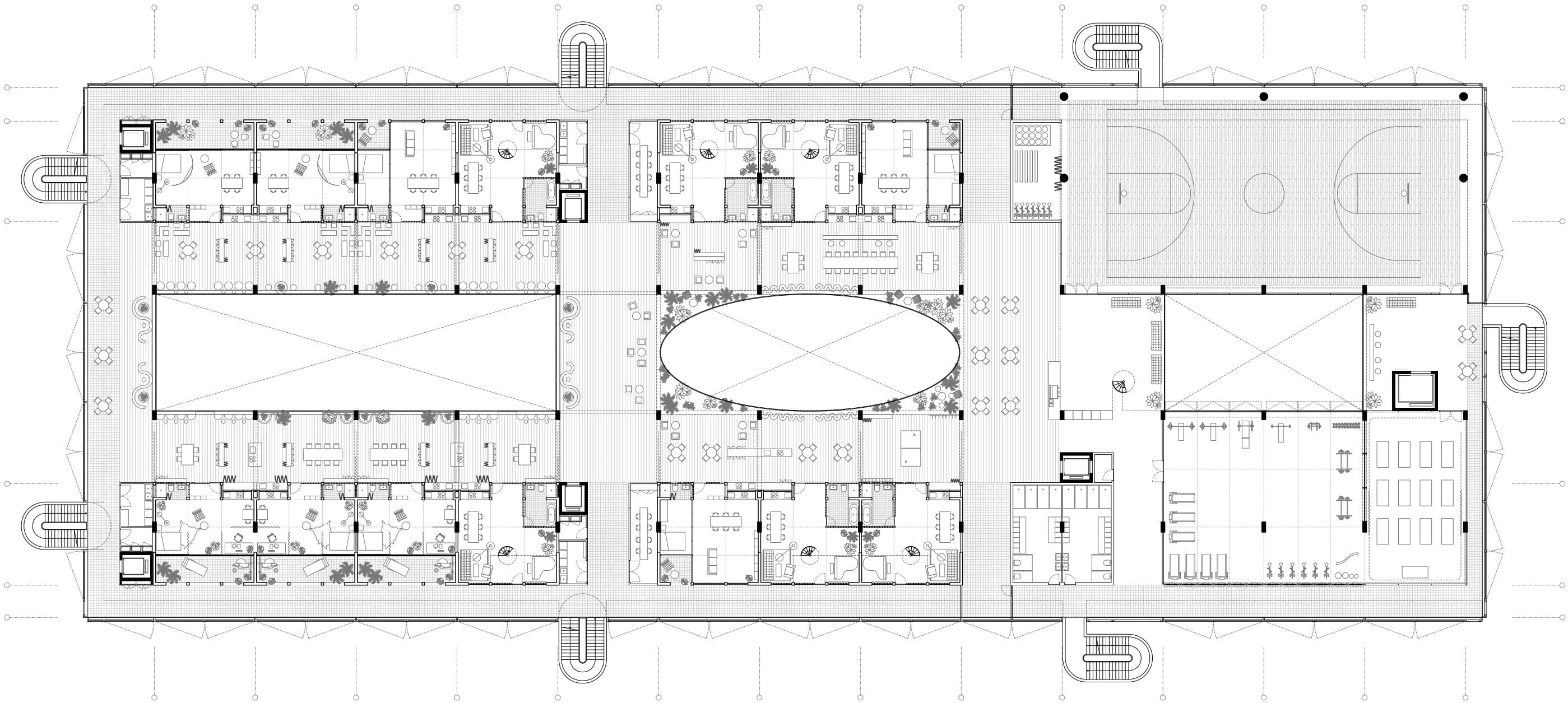 The Modern Villa — level 3 plan, 1:250