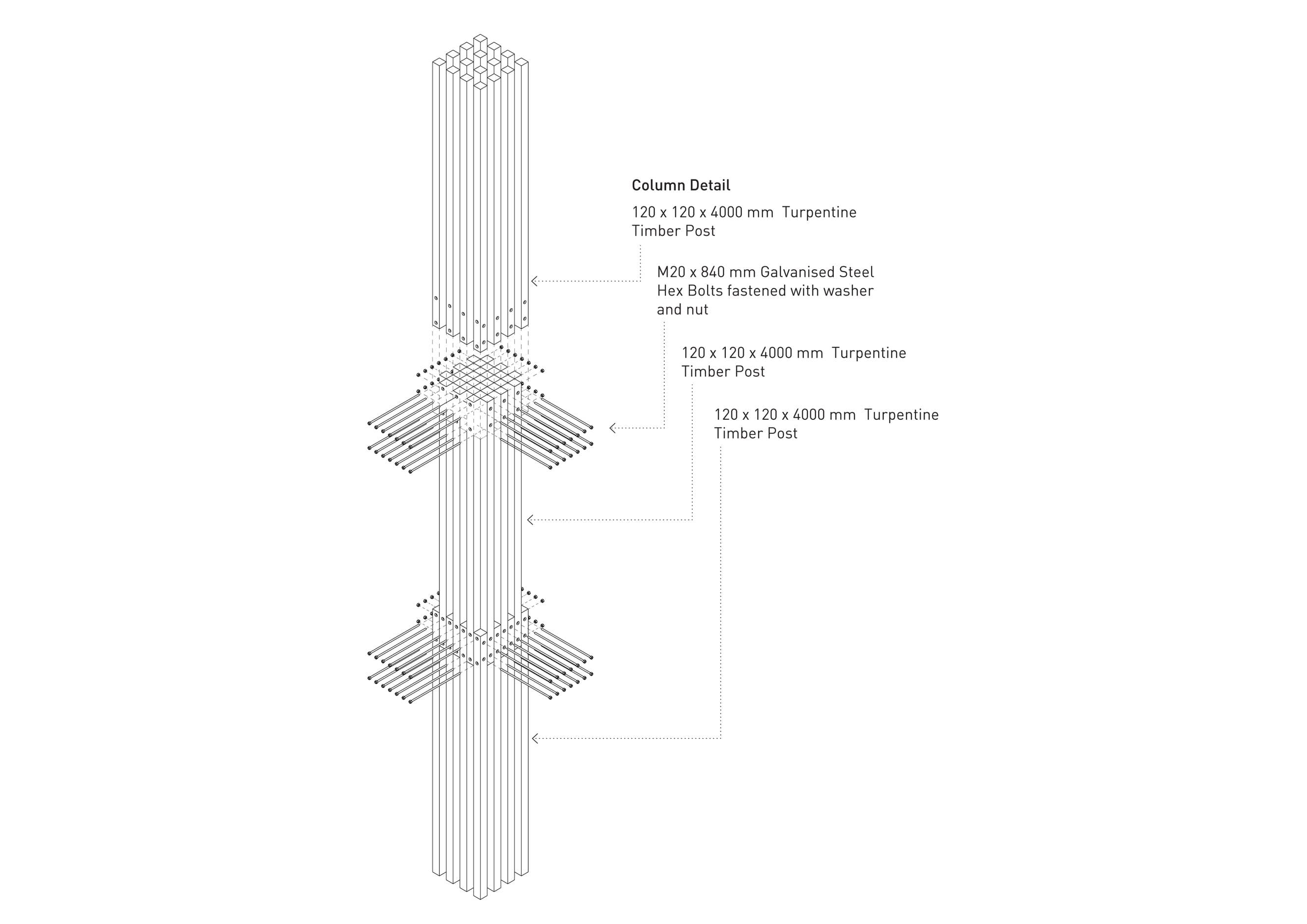 Abbotsford Scout Hall — column detail
